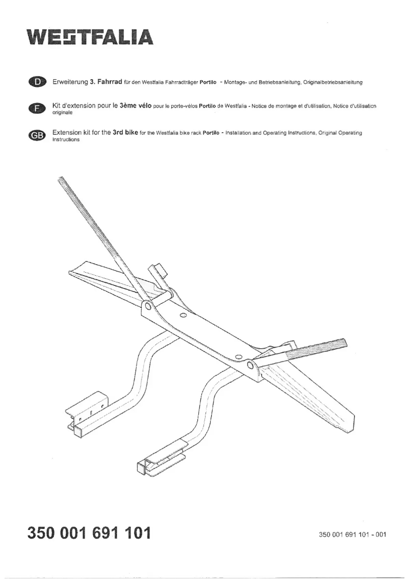 Page 1 de la notice Manuel utilisateur Westfalia Portilo 3