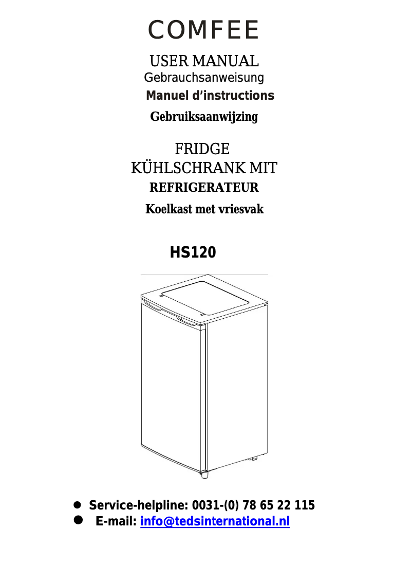 Page 1 de la notice Manuel utilisateur Comfee HS120