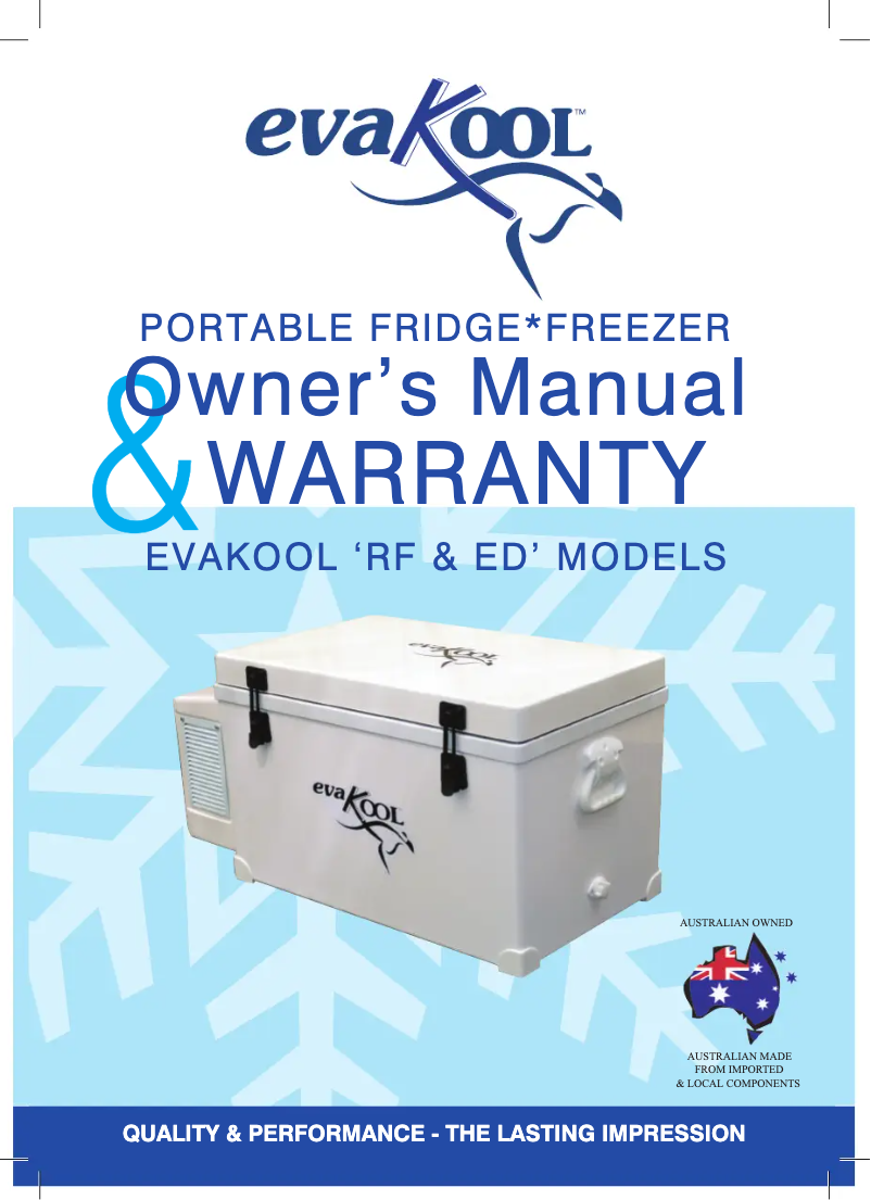 Page 1 de la notice Manuel utilisateur Evakool RFE40