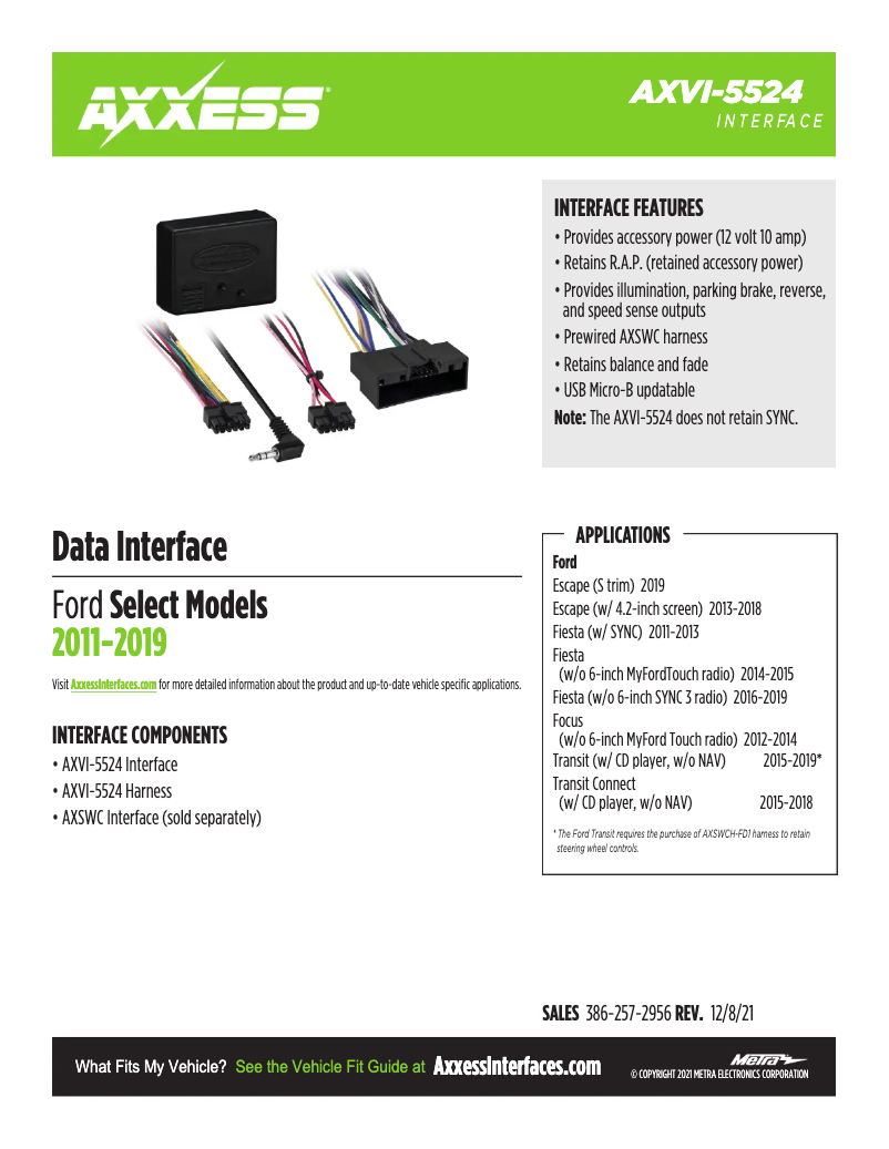 Página 1 del manual Ficha técnica AXESS AXVI-5524