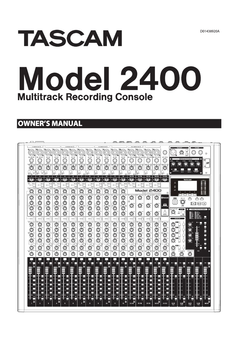 Page 1 de la notice Manuel utilisateur Tascam Model 2400