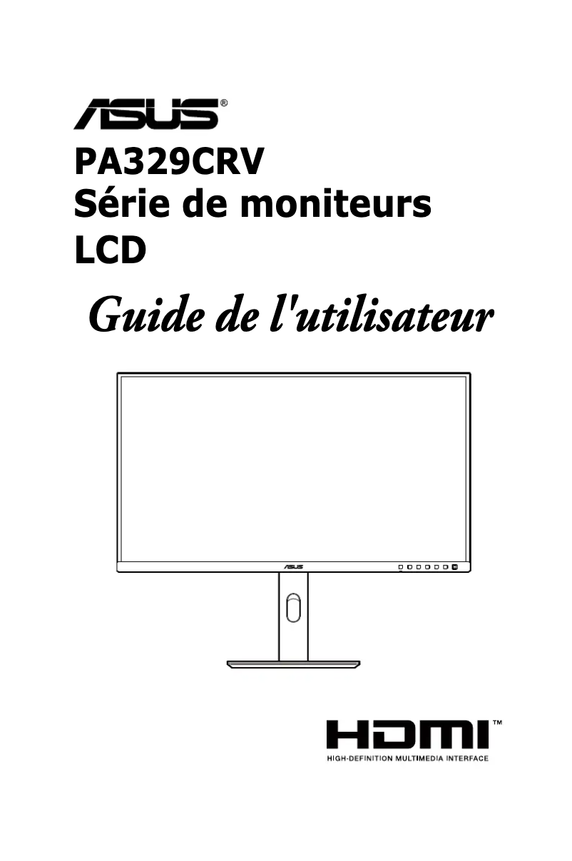 Image de la première page du manuel de l'appareil ProArt PA329CRV