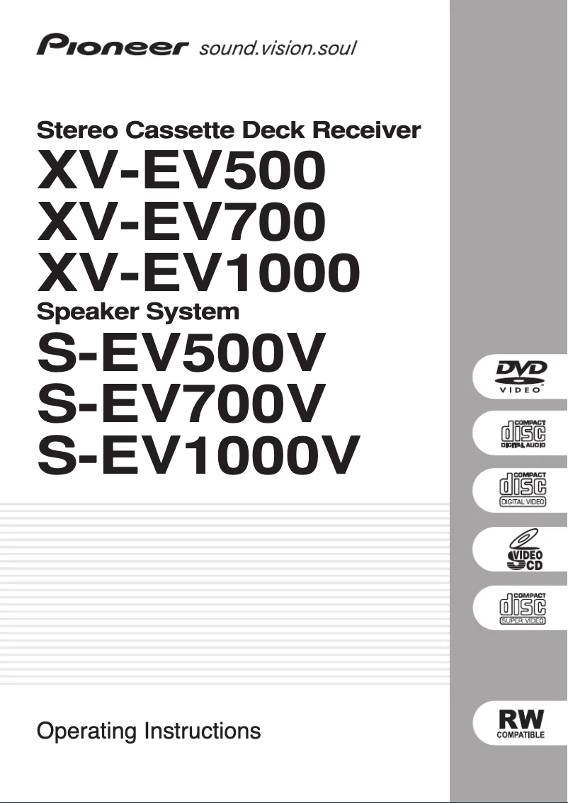 Page n°1 - Manuel utilisateur Pioneer XV-EV700