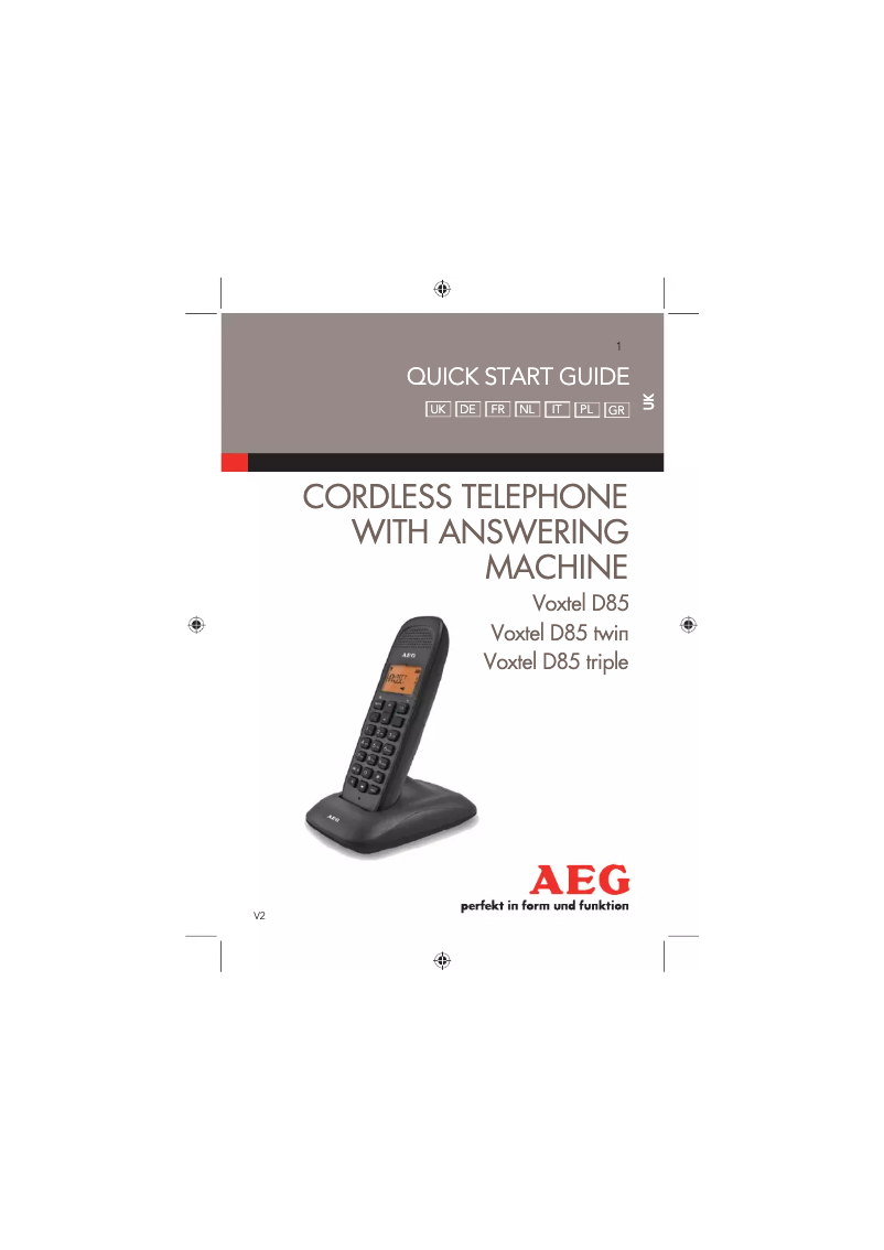 Page 1 de la notice Manuel utilisateur AEG Voxtel D85