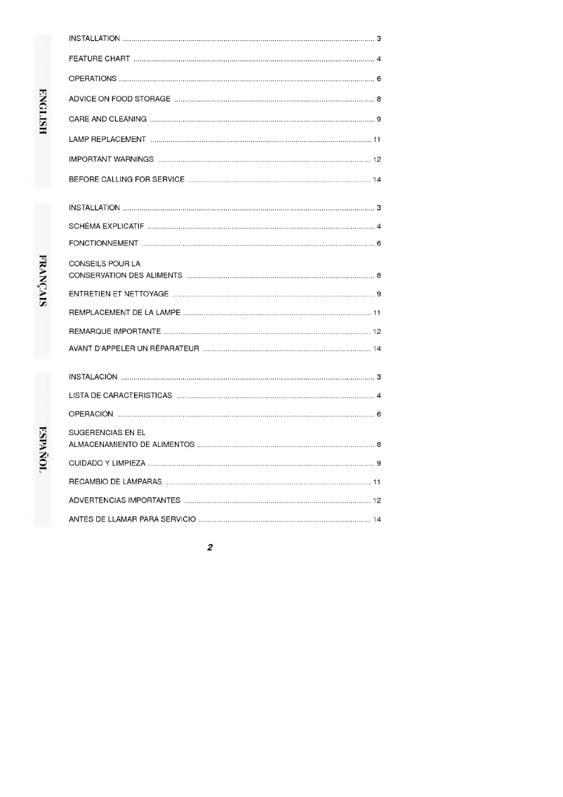 Page n°1 - Manuel utilisateur LG GR-182SF