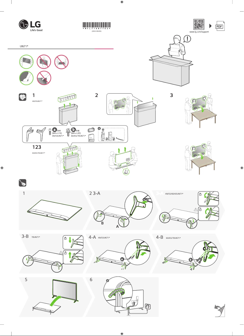 Page n°1 - Manuel utilisateur LG 55UN71003LB