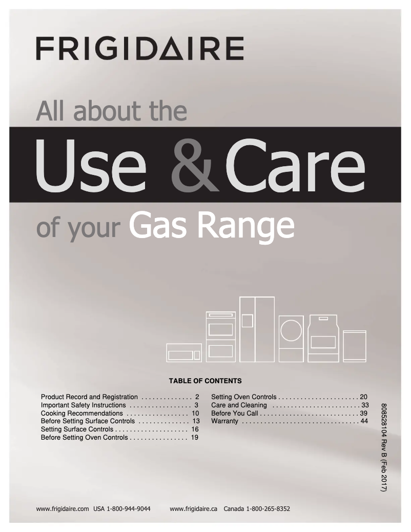 Page n°1 - Manuel utilisateur Frigidaire FGGF3036TB