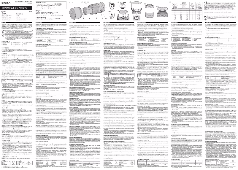 Página 1 del manual Manual de usuario Sigma 70mm f/2.8 DG Macro Art Canon EF