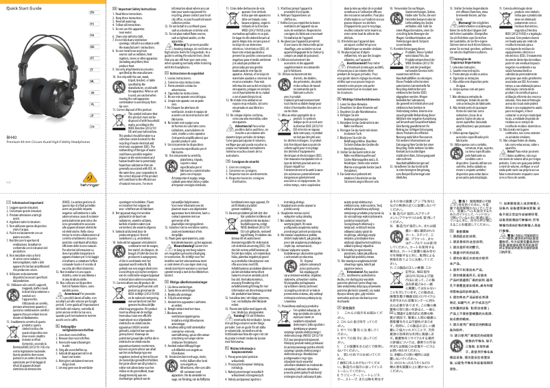 Image de la première page du manuel de l'appareil BH40