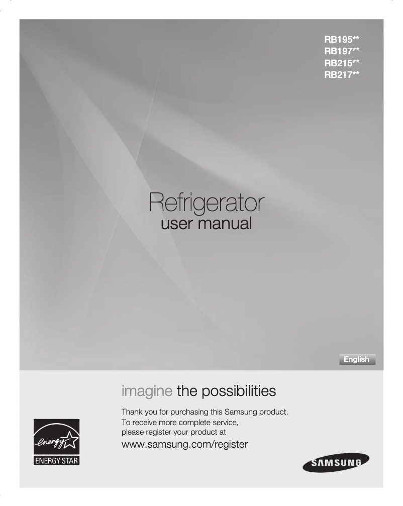 Page 1 de la notice Manuel utilisateur Samsung RB215ACPN