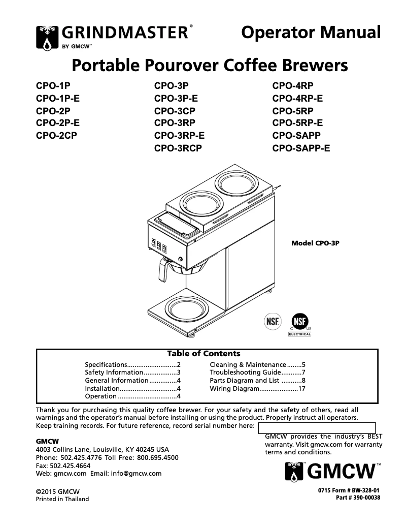 Page 1 de la notice Manuel utilisateur Cecilware CPO-1P