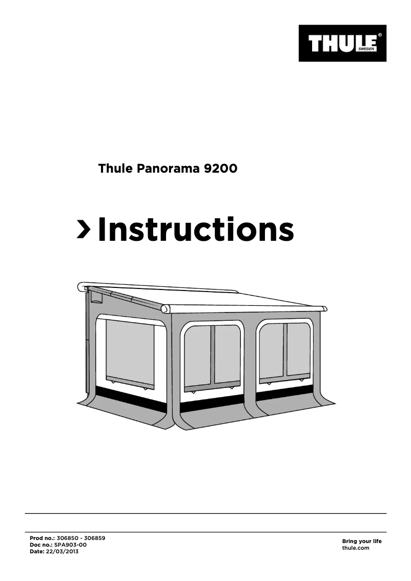 Image de la première page du manuel de l'appareil Panorama 9200