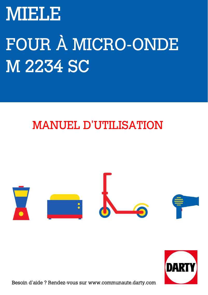 Page 1 de la notice Manuel utilisateur Miele M 2234 SC