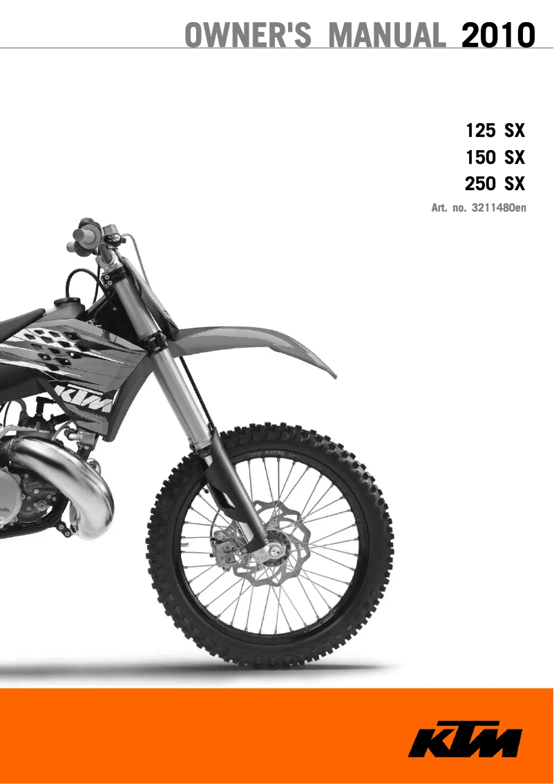 Page n°1 - Manuel utilisateur KTM 150 SX (2010)
