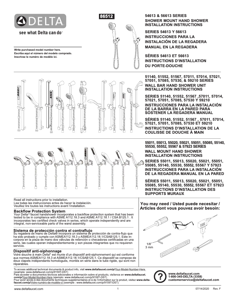 Page 1 de la notice Guide d'installation Delta 57014-SS