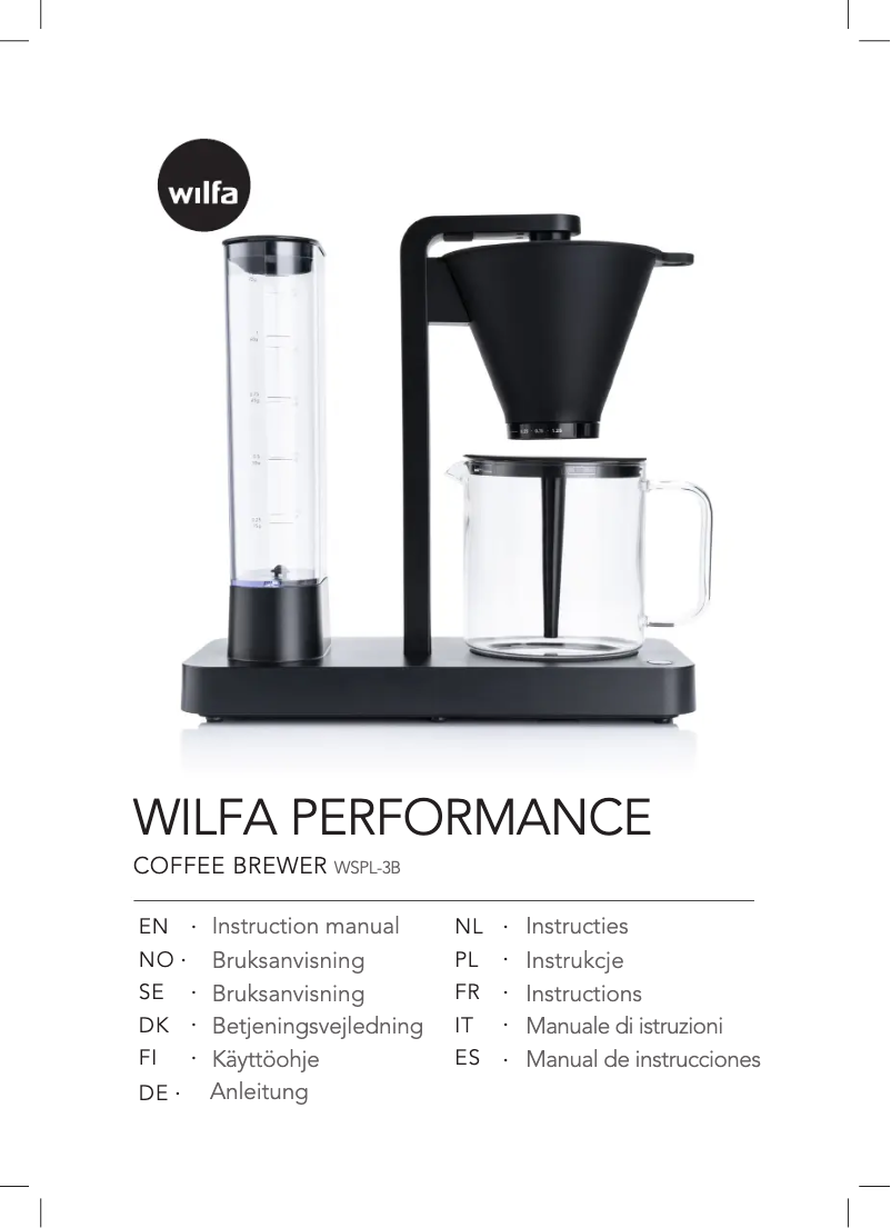Page n°1 - Manuel utilisateur Wilfa SVART Performance WSPL-3B
