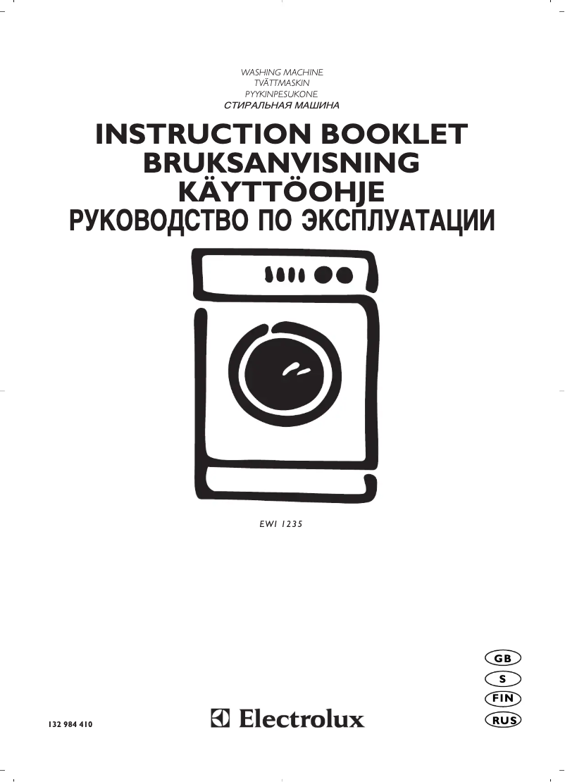 Page 1 de la notice Manuel utilisateur Electrolux EWI 1235