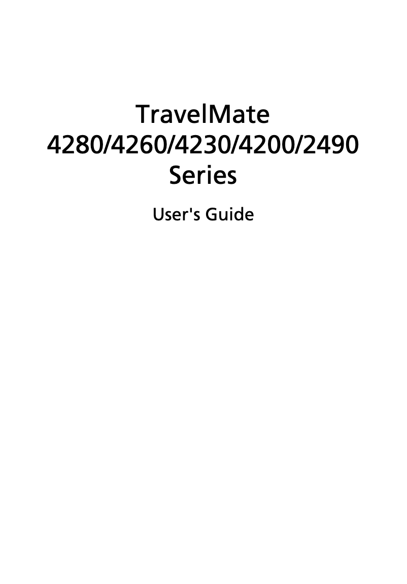 Page n°1 - Manuel utilisateur Acer TravelMate 2490