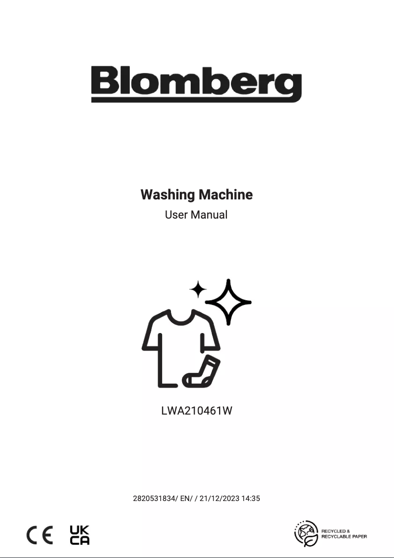 Page n°1 - Mode d'emploi Blomberg LWA210461W