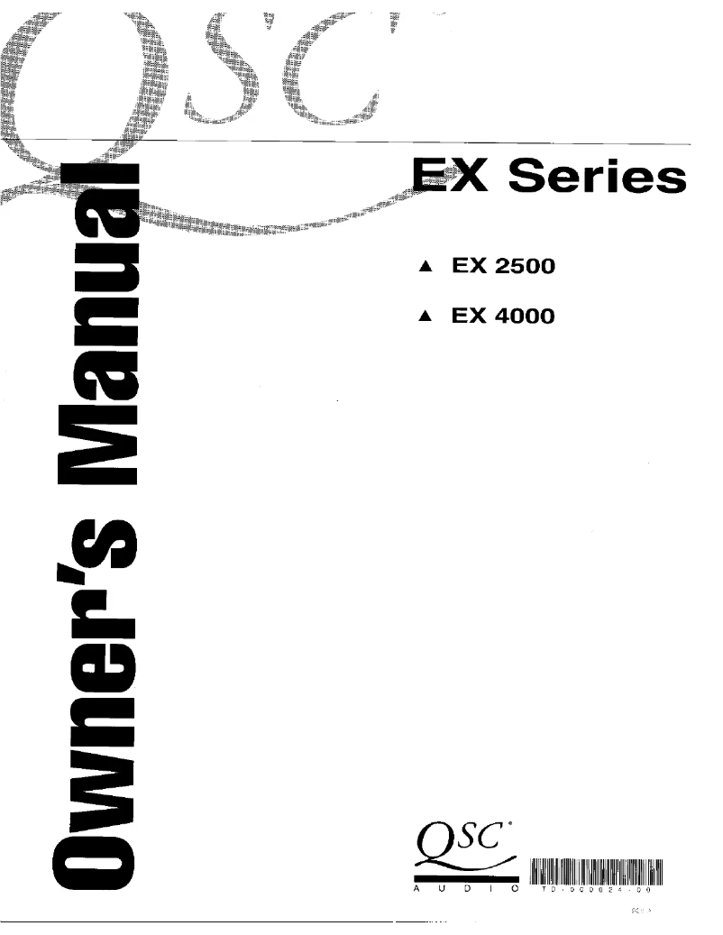 Page n°1 - Manuel utilisateur QSC EX2500