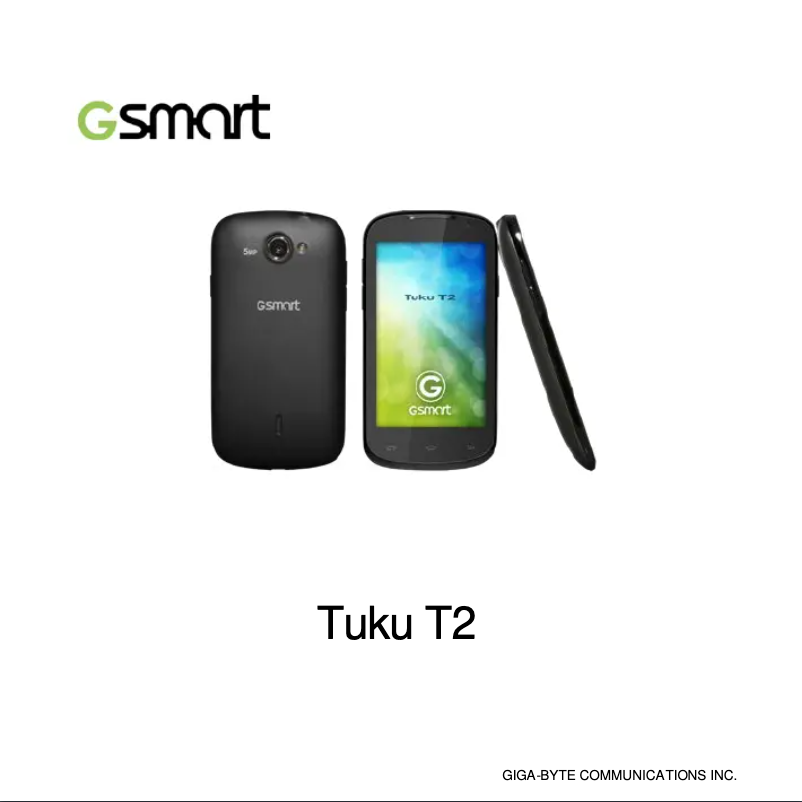 Page n°1 - Manuel utilisateur GSmart Tuku T2