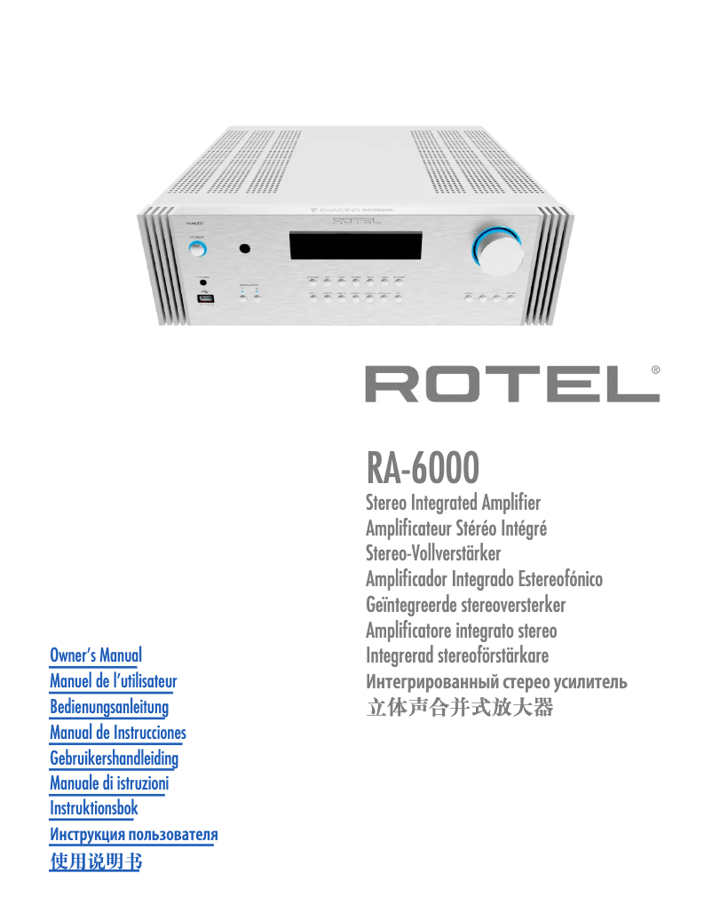 Page n°1 - Manuel utilisateur Rotel RA-6000