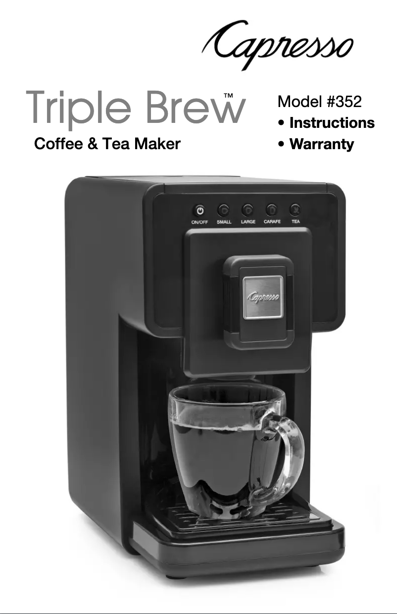 Page 1 de la notice Manuel utilisateur Capresso Triple Brew 352