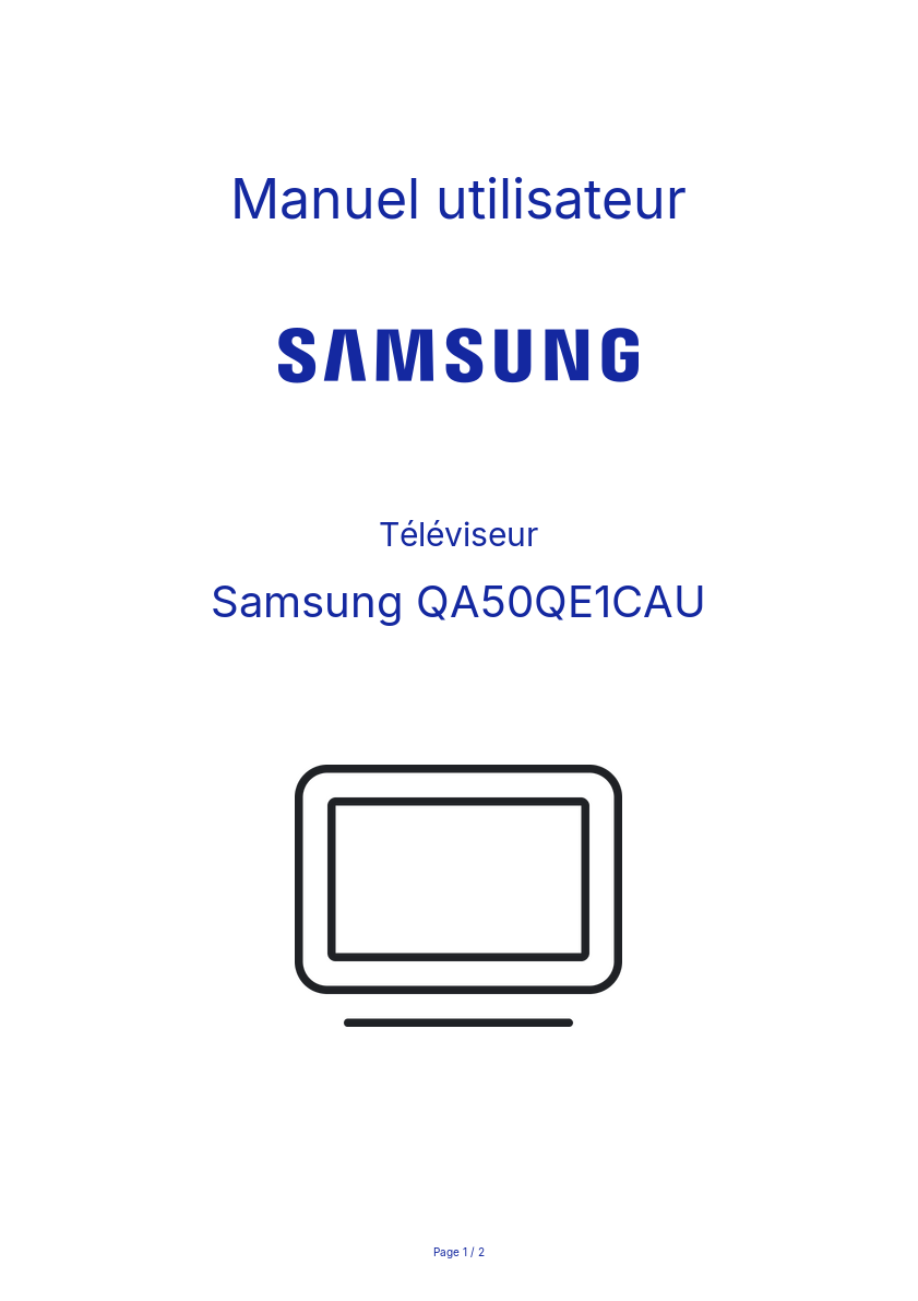 Page n°1 - Manuel utilisateur Samsung QA50QE1CAU
