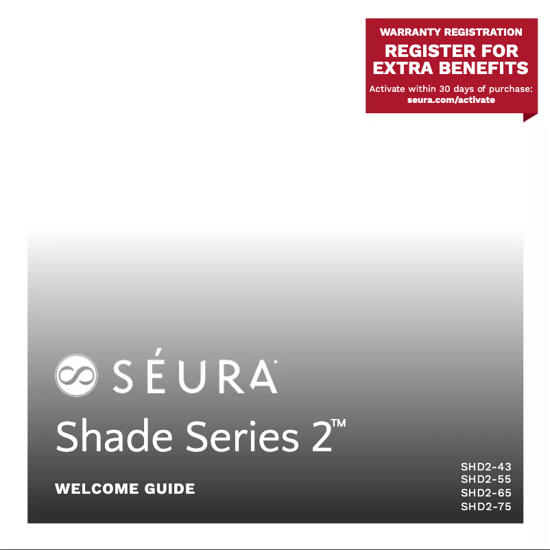 Page n°1 - Guide d'installation Seura Shade SHD2-55