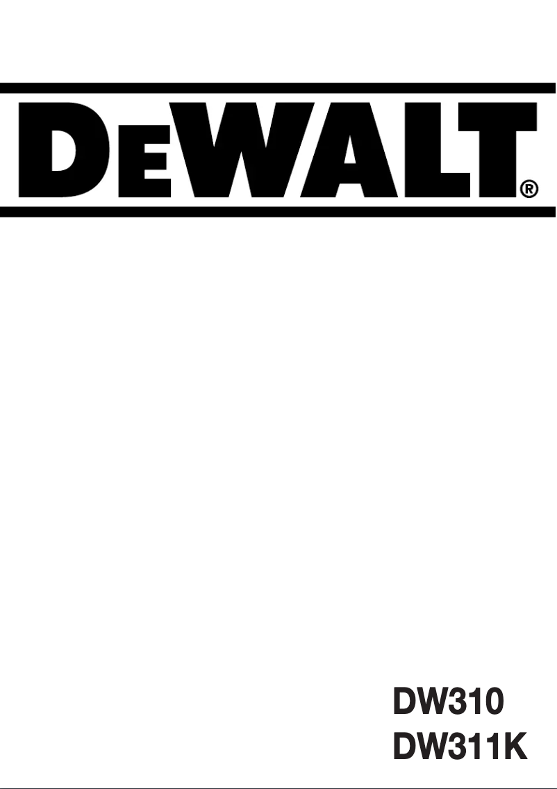 Page 1 de la notice Manuel utilisateur DeWalt DW310