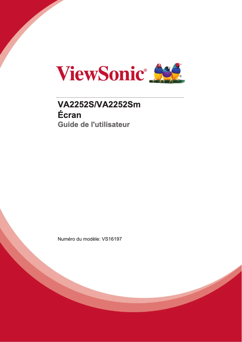 Page n°1 - Manuel utilisateur Viewsonic VA2252SM