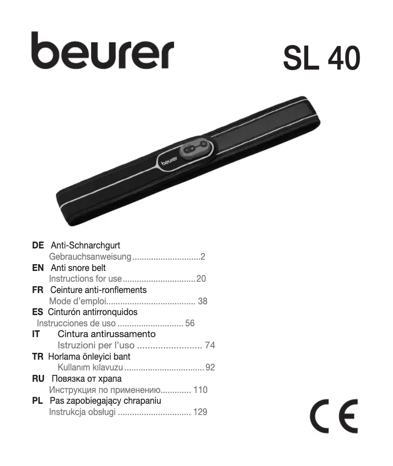 Page 1 de la notice Manuel utilisateur Beurer SL 40