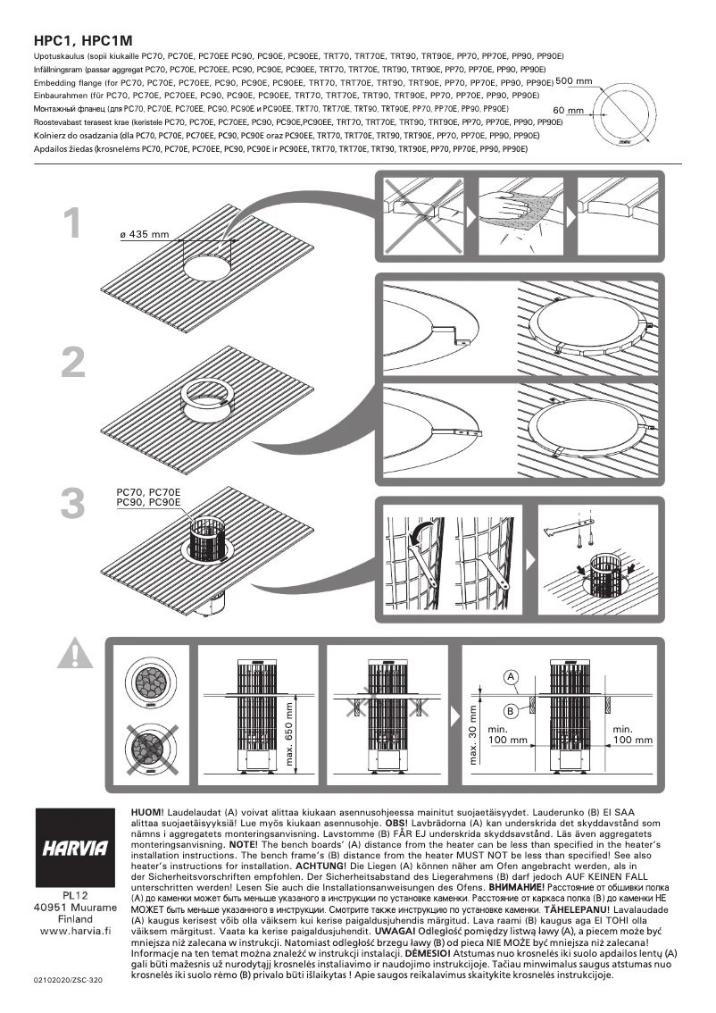 Page n°1 - Manuel utilisateur Harvia Cilindro HPC1M
