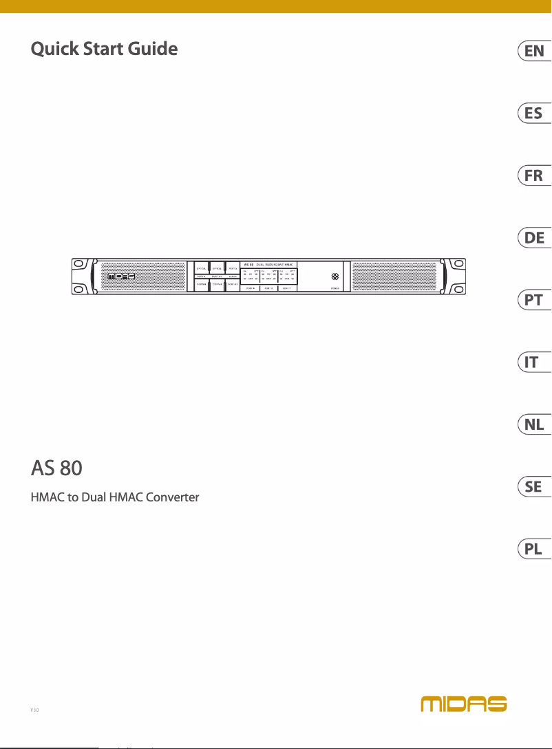 Page n°1 - Manuel utilisateur Midas AS 80