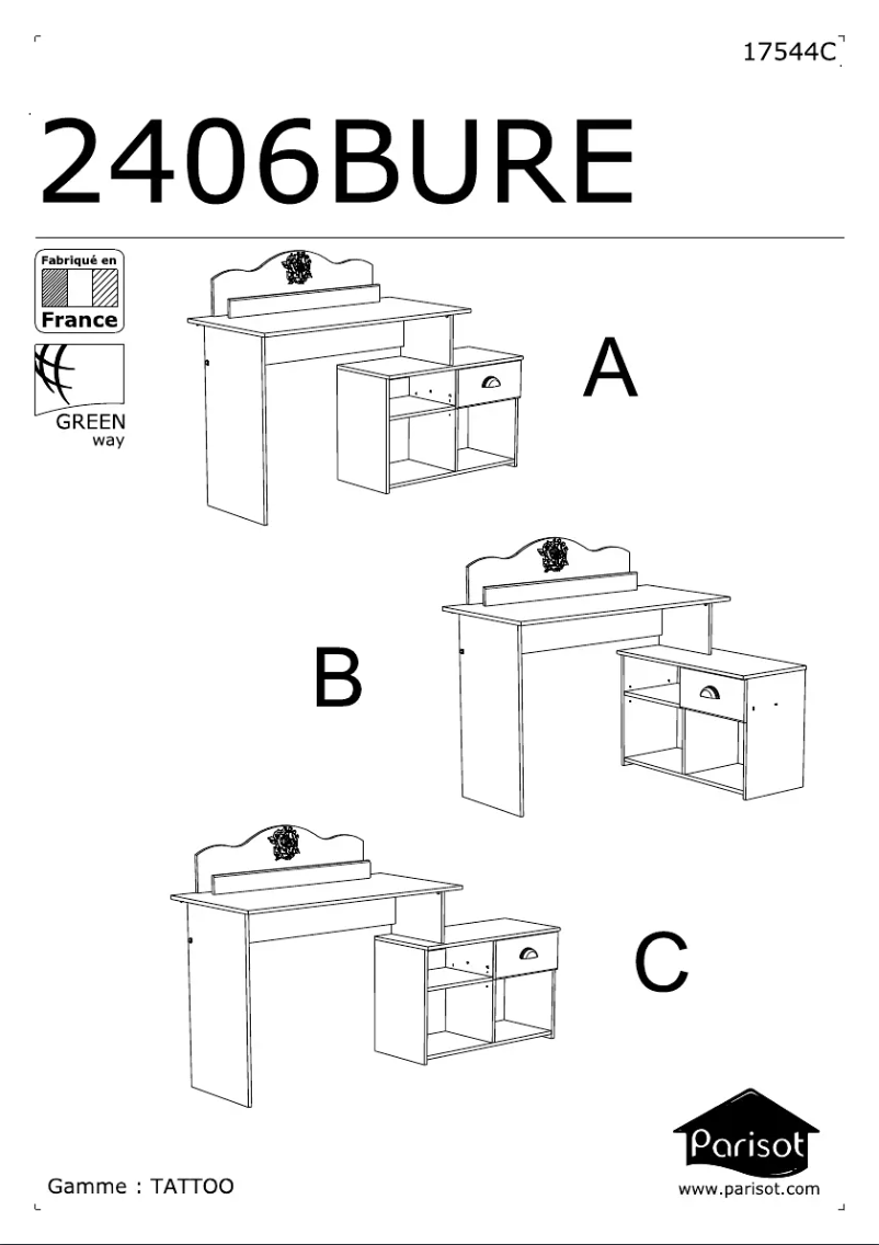 Page 1 de la notice Manuel utilisateur Parisot Tattoo 2406BURE