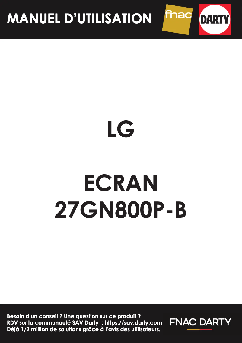 Image de la première page du manuel de l'appareil 27GN800P