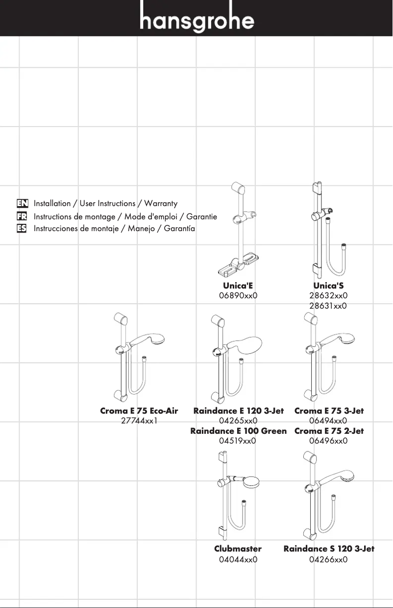 Page n°1 - Manuel utilisateur Hansgrohe 28632000