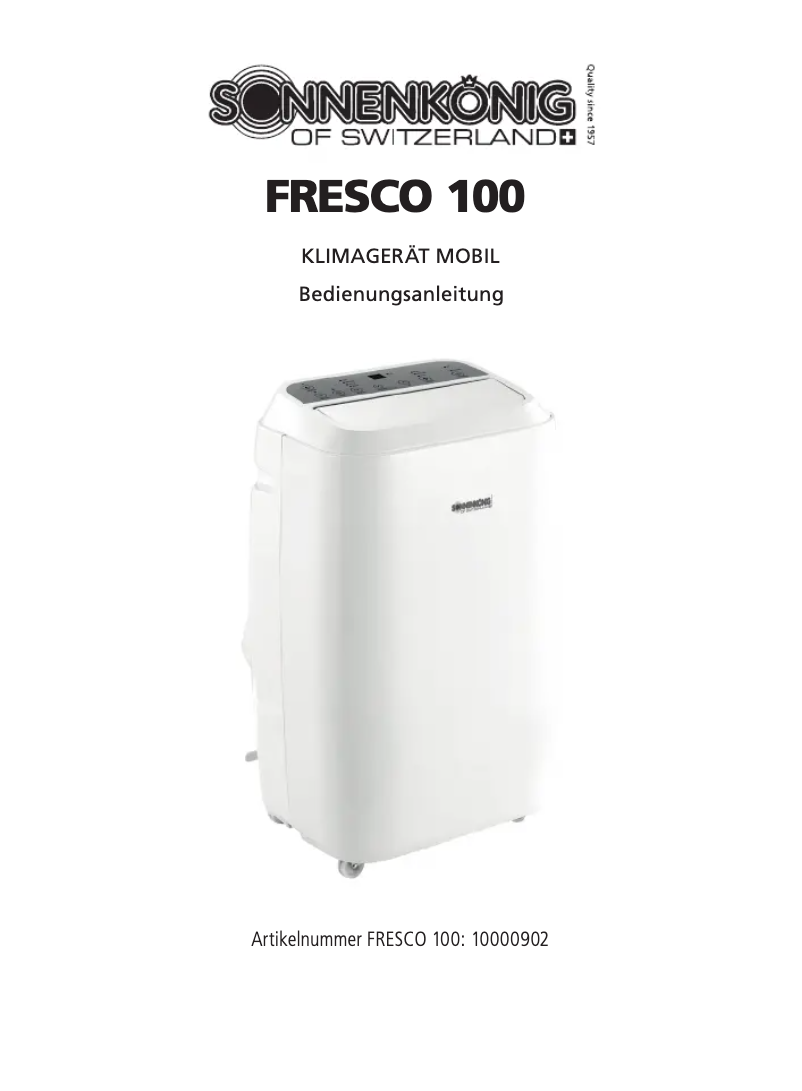 Page 1 de la notice Manuel utilisateur Sonnenkönig Fresco 100