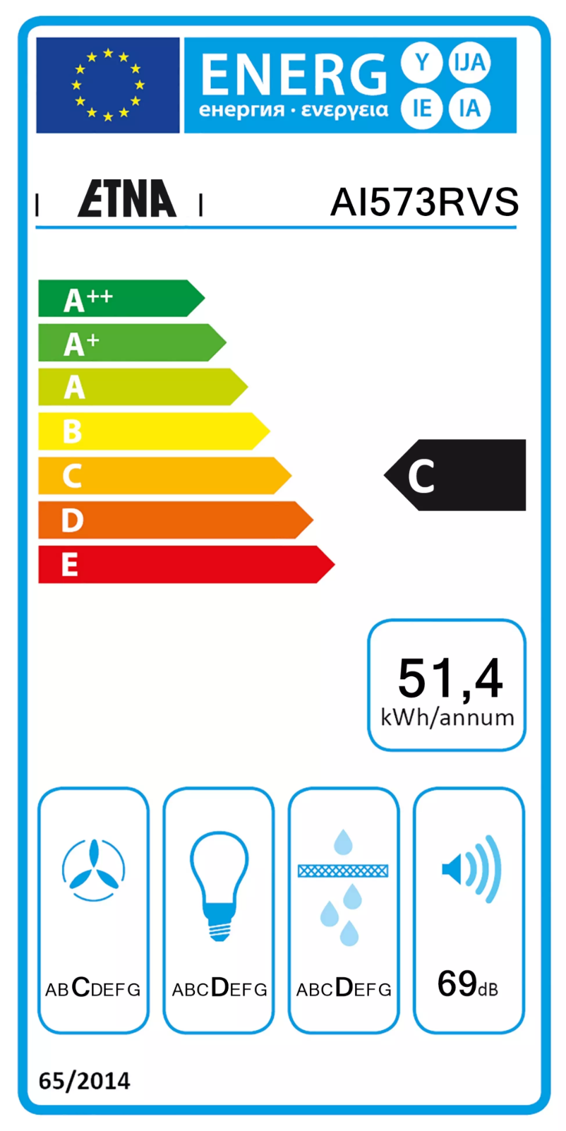 Page n°1 - Label énergétique Etna AI573RVS