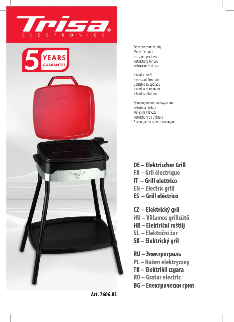 Page n°1 - Manuel utilisateur Trisa Grill Star 7606.83