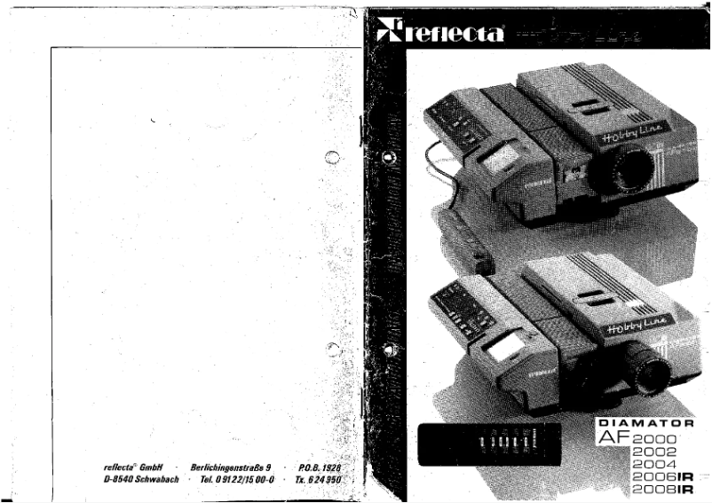 Page 1 de la notice Manuel utilisateur Reflecta Diamator AF2002