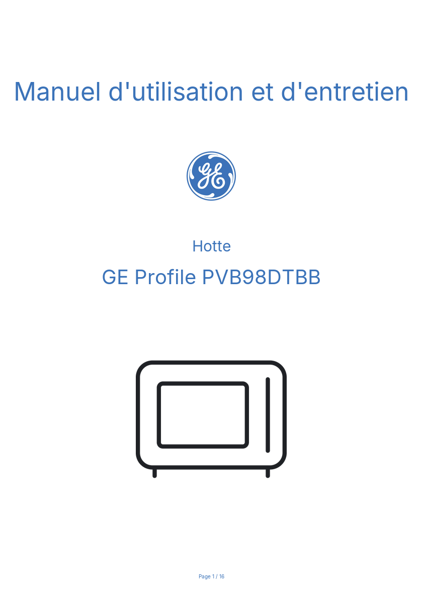 Image de la première page du manuel de l'appareil Profile PVB98DTBB