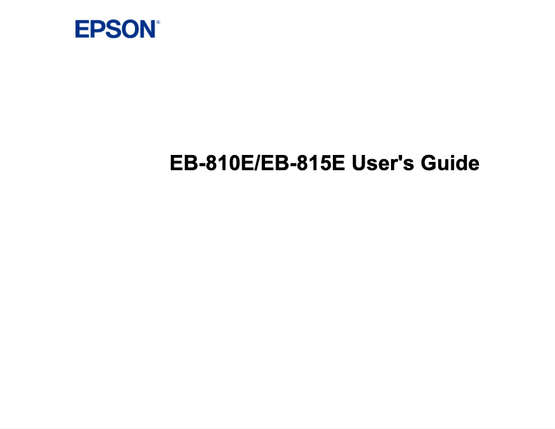 Page 1 de la notice Manuel utilisateur Epson PowerLite EB-815E