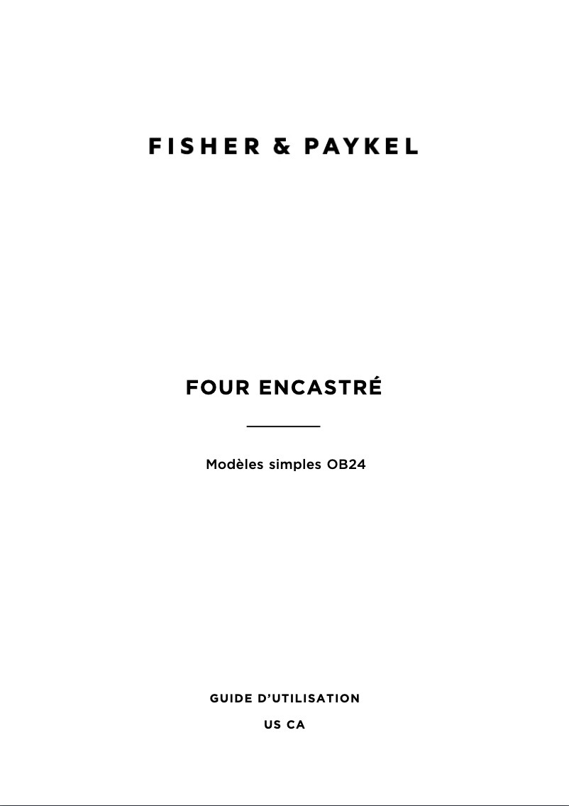 Page n°1 - Manuel utilisateur Fisher & Paykel OB24SCD9PX1