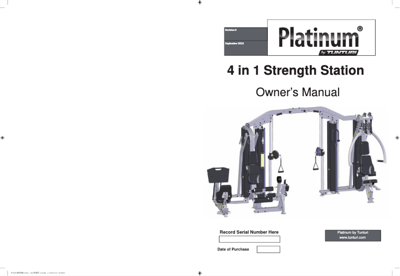 Image de la première page du manuel de l'appareil Platinum 4 in 1 Strength Station