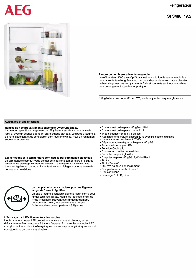 Image de la première page du manuel de l'appareil SFS488F1AS