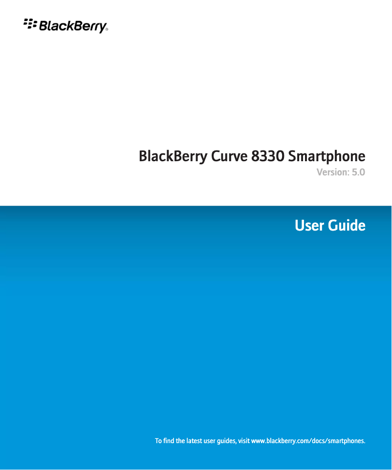 Page n°1 - Manuel utilisateur BlackBerry Curve 8330