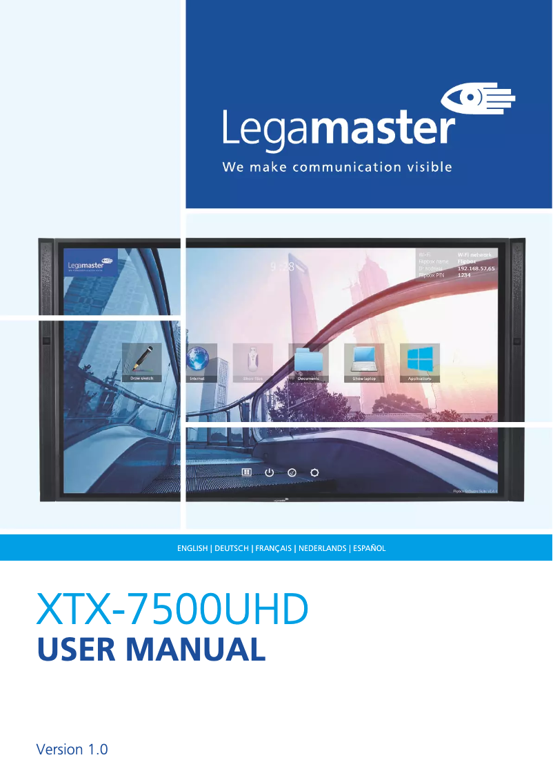 Page n°1 - Manuel utilisateur Legamaster XTX-7500UHD