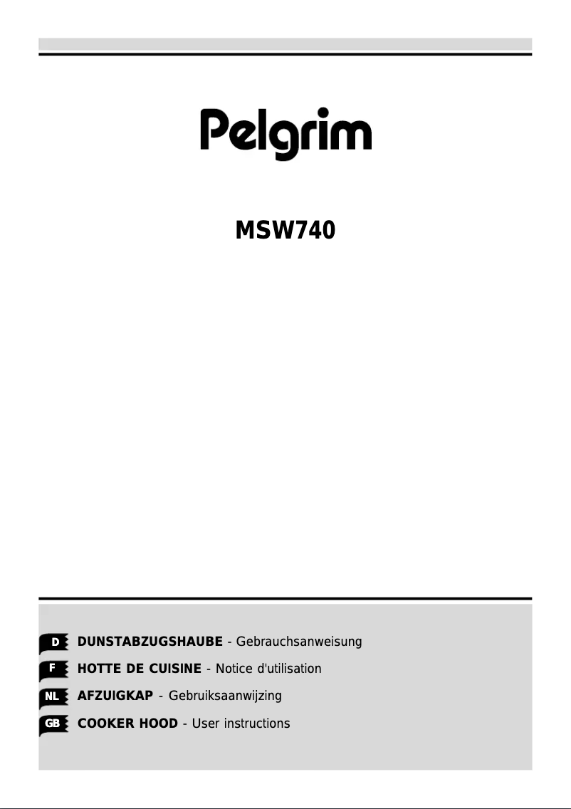 Page 1 de la notice Manuel utilisateur Pelgrim MSW 740