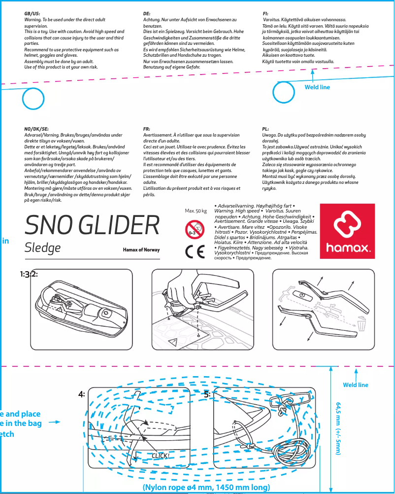 Page n°1 - Manuel utilisateur Hamax Sno Glider
